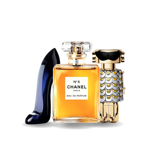 COMBINAISON DE 3 PARFUMS: GOOD GIRL, CHANEL Nº5, FAME 100ML