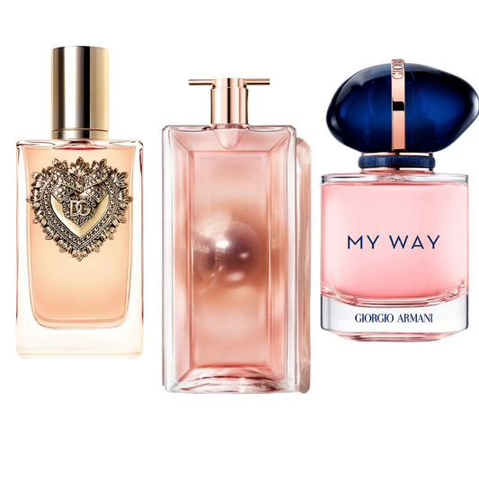 COMBINAISON DE 3 PARFUMS: DEVOTION, MY WAY , LANCÔME IDÔLE 100ML